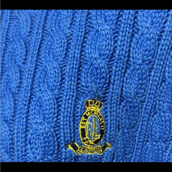 Y2K Ralph Lauren Cable Knit Sweater Sz L - Picture 3 of 5